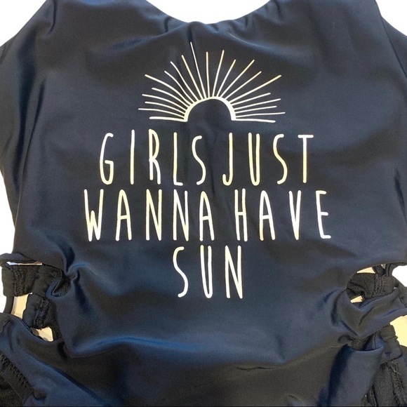 Altar’d State Graphic Lace Up Sides Swim Suit - Picture 2 of 7